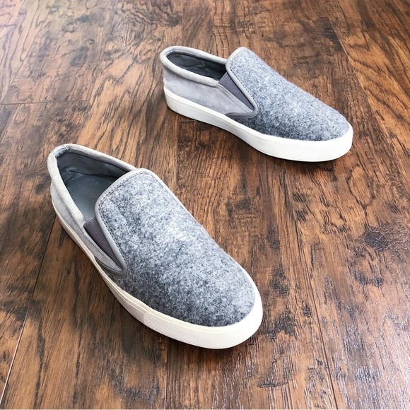 Vince • Banler Flannel Skate Sneaker grey flatform platform slip on suede - Picture 1 of 11